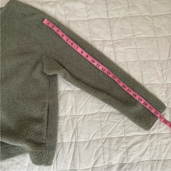 Joie Sage Green Boucle Sherpa Teddy Fleece Lined  Button Down Jacket - Medium - Picture 7 of 9